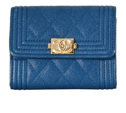 Chanel Boy Wallet, &pound;320, Accessories, Blue, Leather, Front view
